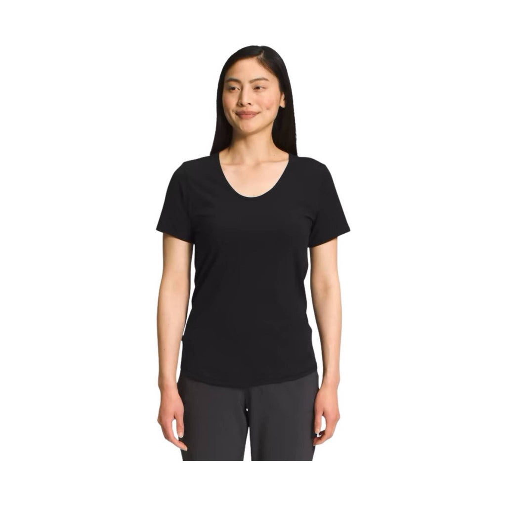 The North Face Women's Terrain Short Sleeve Scoop-Neck Tee - Black - Lenny's Shoe & Apparel