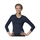 WonderWink Women's Silky Long Sleeve Tee - Navy - Lenny's Shoe & Apparel