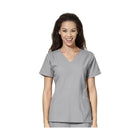 WonderWink Women's Stylized V-Neck Scrub Top - Grey - Lenny's Shoe & Apparel