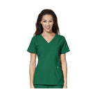 WonderWink Women's Stylized V-Neck Scrub Top - Hunter Green - Lenny's Shoe & Apparel